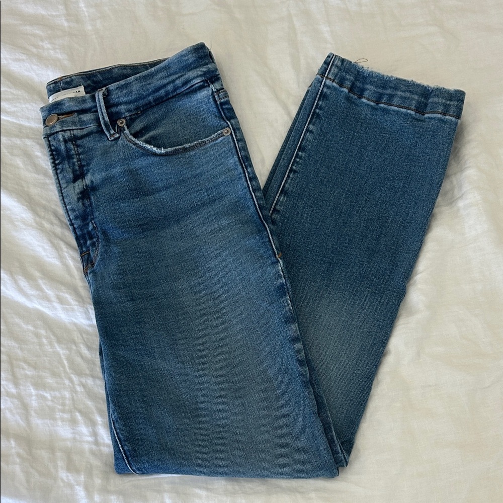 Good American Good Legs Straight Indigo Jeans